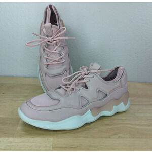 Ecco Womens ELO Athletic Sneaker Silver Pink 39 US 8-8.5
